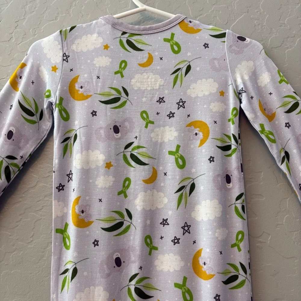 Laree + Co Morgan gray koala bamboo convertible footie pajamas 6-12 months NEW